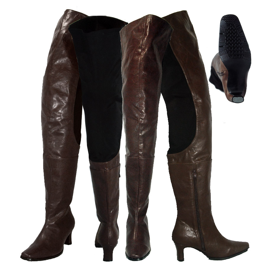 leather thigh high boots wide calf