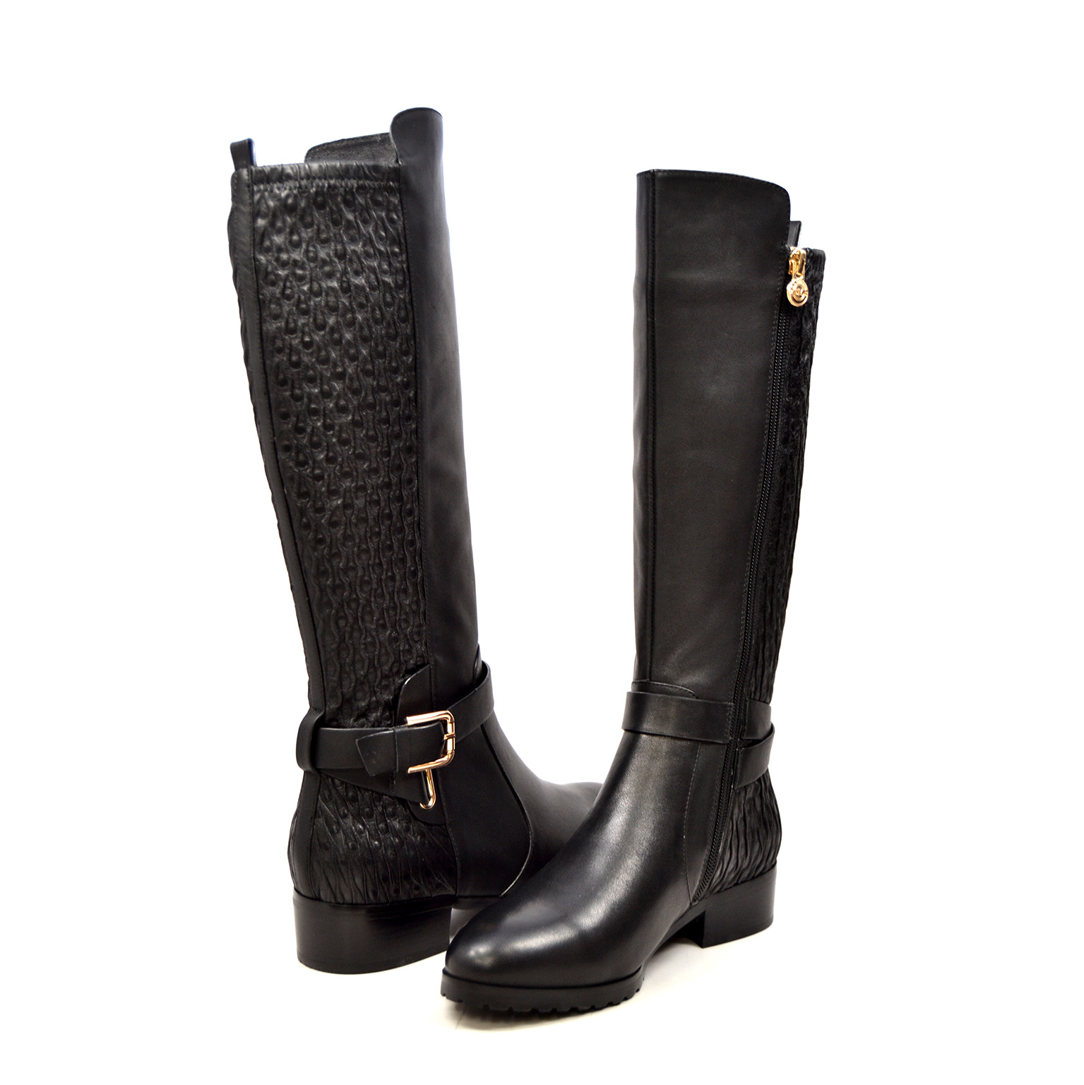 SoleMani Women's Naz X-Slim 12-13 Calf Black Leather Boot [NazBlack1314 ...